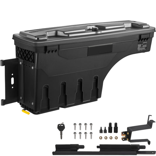 SucceBuy Truck Bed Storage Box Lockable Lid Waterproof ABS Wheel Well Tool Box 6.6Gal Compatible with Chevrolet 1500 2019-2020