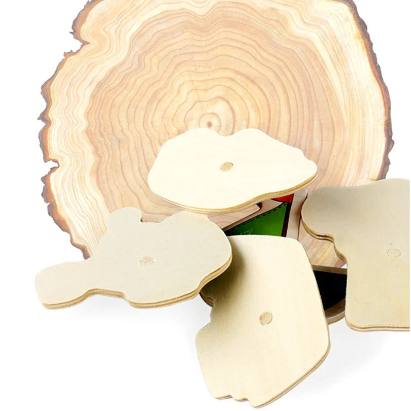 30cm Baby Toys Montessori Wooden Puzzle Hand Grab Board Educational Wood Puzzles for Kids Cartoon Animal Vehicle Gift for Child