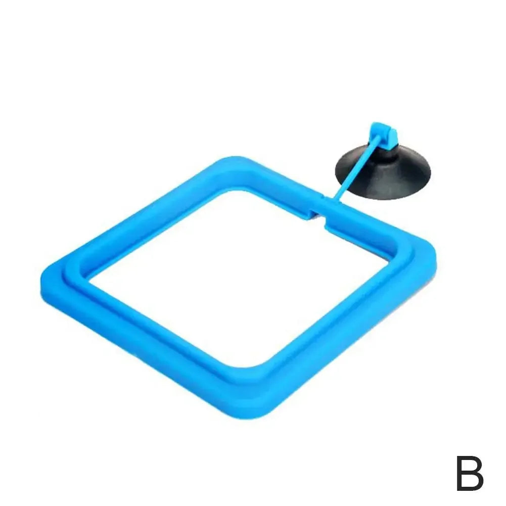 Aquarium Fish Feeding Fish Tank Blue Floating Station Food Tray Feeder Prevent Food Dispersion Fish Pinch with Suction Cup