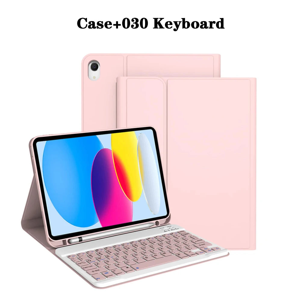 Keyboard Case for iPad (A16) 11th/10th Generation,Detachable Wireless Keyboard,Stand Folio Keyboard Cover with Pencil Holder