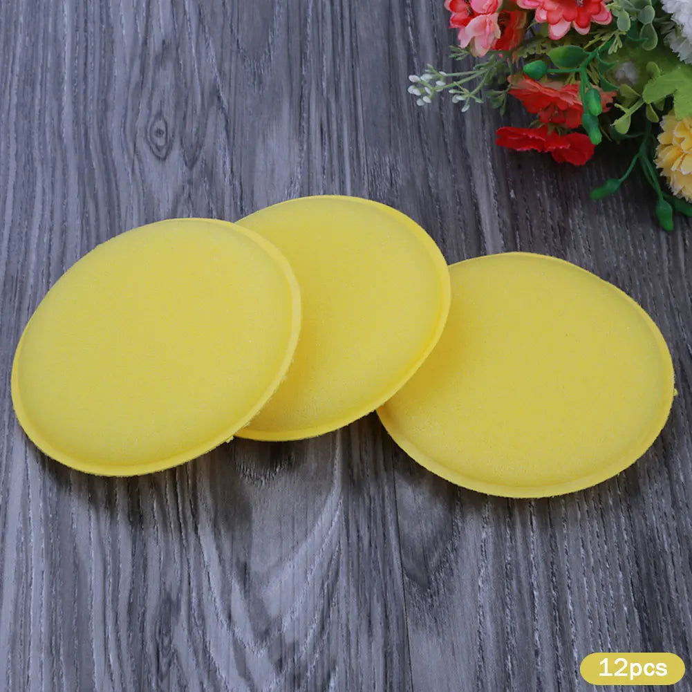 12pcs/lot Car Yellow Foam Waxing Pads Applicator Polish Vehicle Sponge