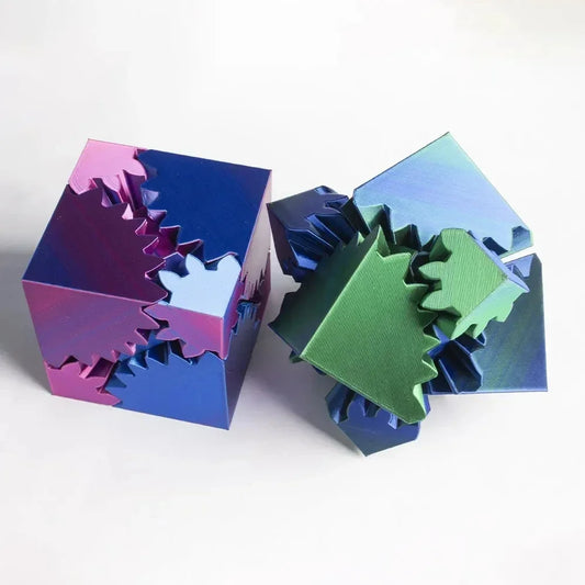 3D Printed Cube Fidget Toy Gear Ball Stress Relief Cube Rotating Stress Relaxing Toy Desktop Decoration Decompression Toy