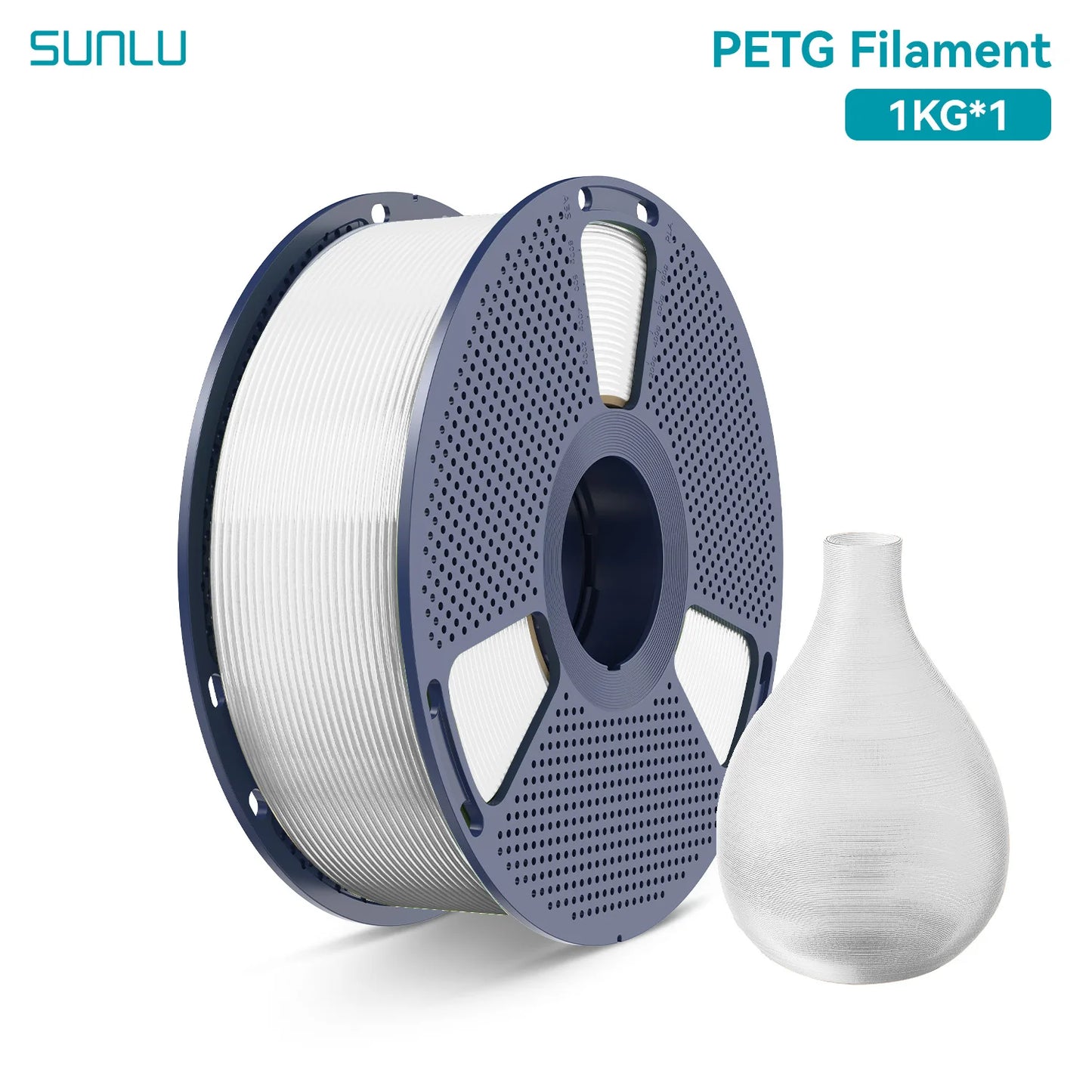SUNLU PETG 3D Printer Filament 1.75mm High transparency White Color Tolerance+/-0.02mm for DIY gift printing fast shipping