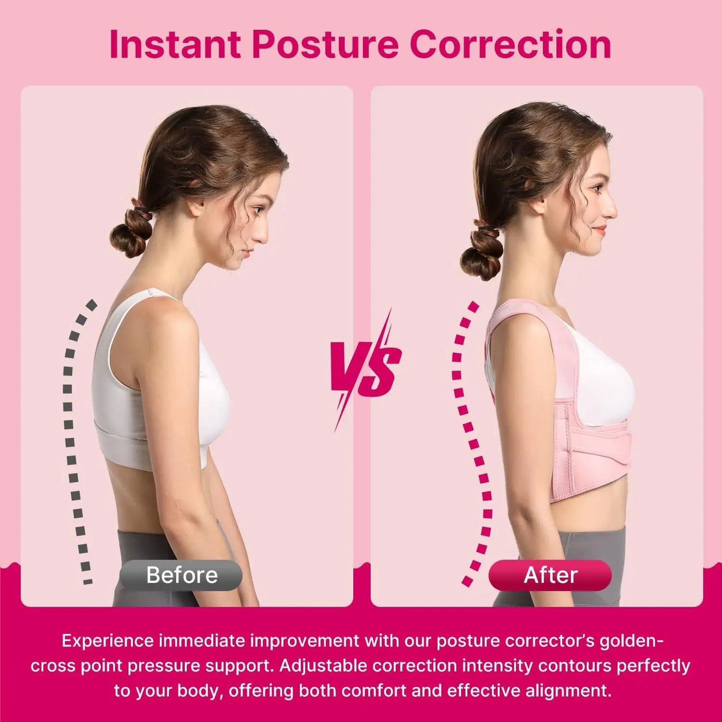 Back Brace Posture Supports for Women and Men, Shoulder Straightener, Adjustable Lightweight Upper Back Brace for Neck Shoulder