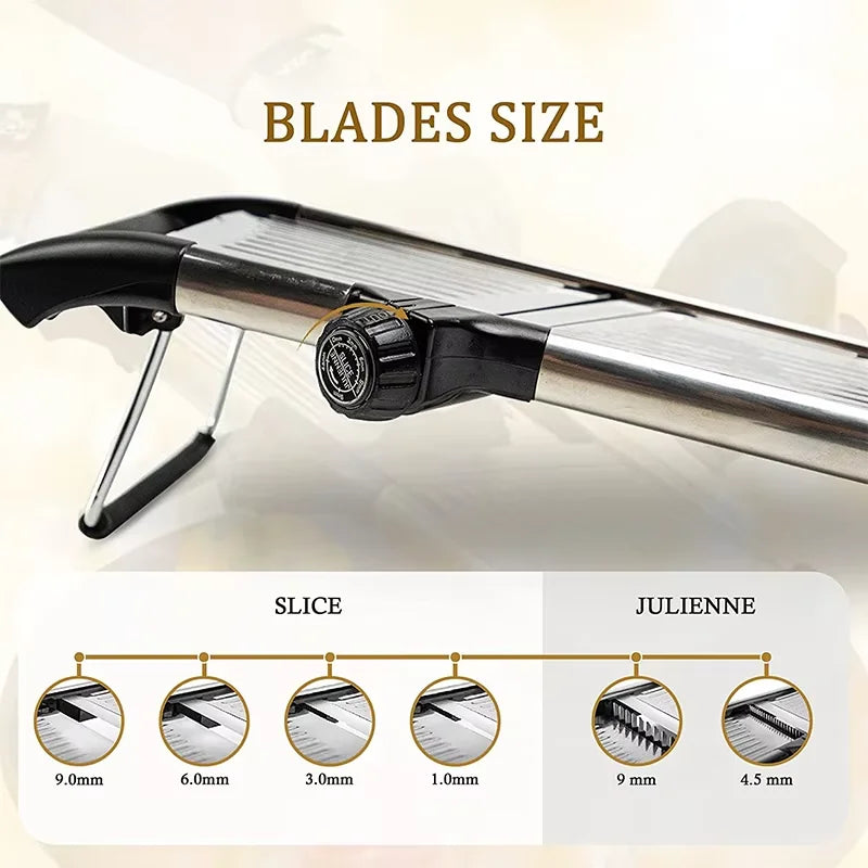 LMETJMA Mandoline Food Slicer Adjustable Mandoline Slicer Stainless Steel Mandolin Vegetable Chopper Vegetable Slicer Julienner