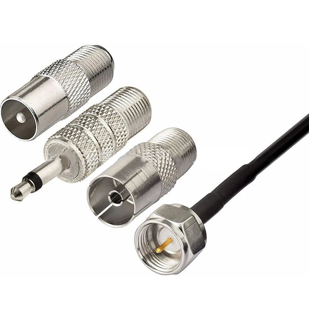 AM FM Radio Antenna F Female Head To TV 3.5Mono FM Sheep Horn Antenna Universal AM FM Dipole Antenna for Car FM TV Radio Station
