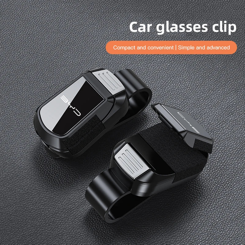 Car Sun Visor Glasses Clip For BYD Atto E6 Tang F3 Song F3R Qing Yuan I3 S7 Mirror Style Sunglasses Holder Frame Car Gadgets ﻿ ﻿