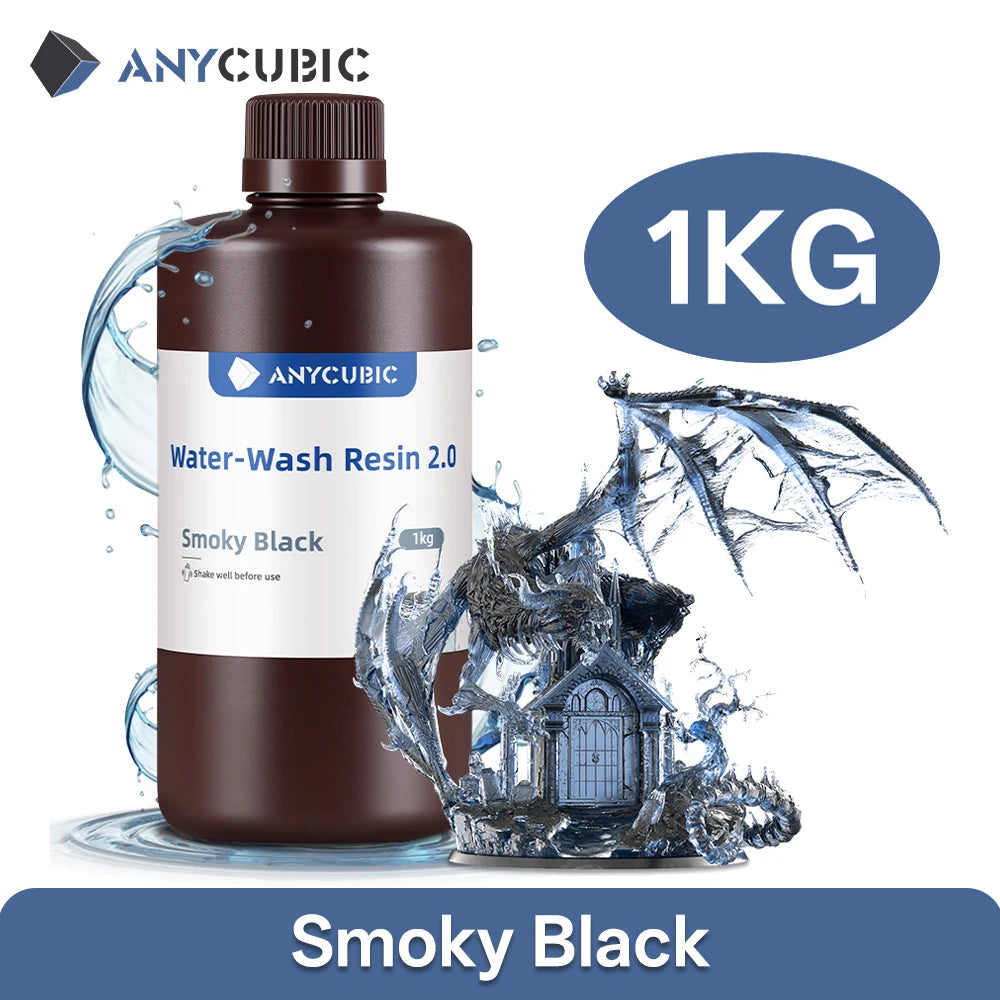 Anycubic Water Wash Resin Water Washable High Precision Low Odor Low Viscosity Support 3 Ways Washing For LCD 3D Printer Resin