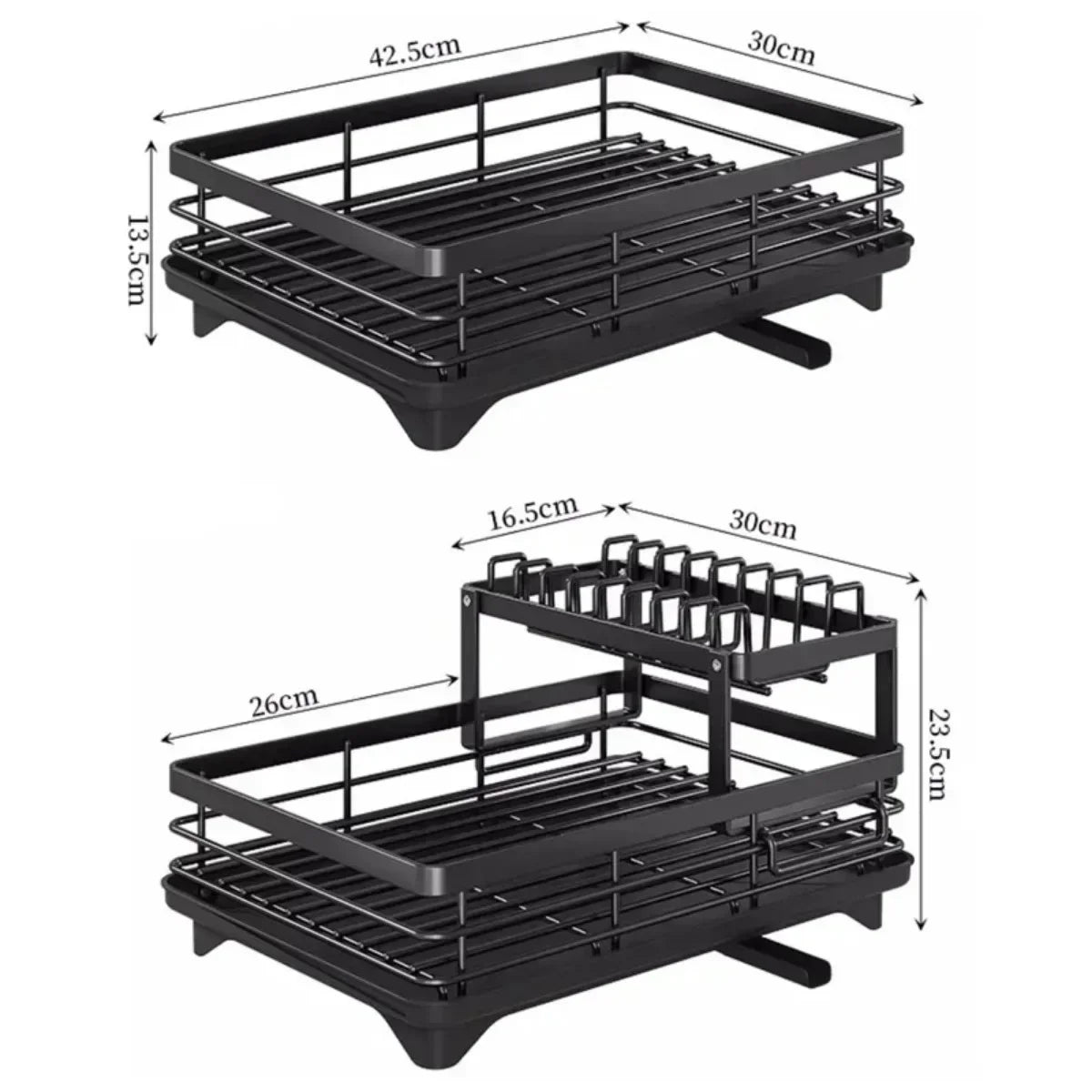 New Double-layer Adjustable Rack Space Saving Kitchen Drainage Shelf Utensils Countertop Bowl Practical Storage Organizer Holder
