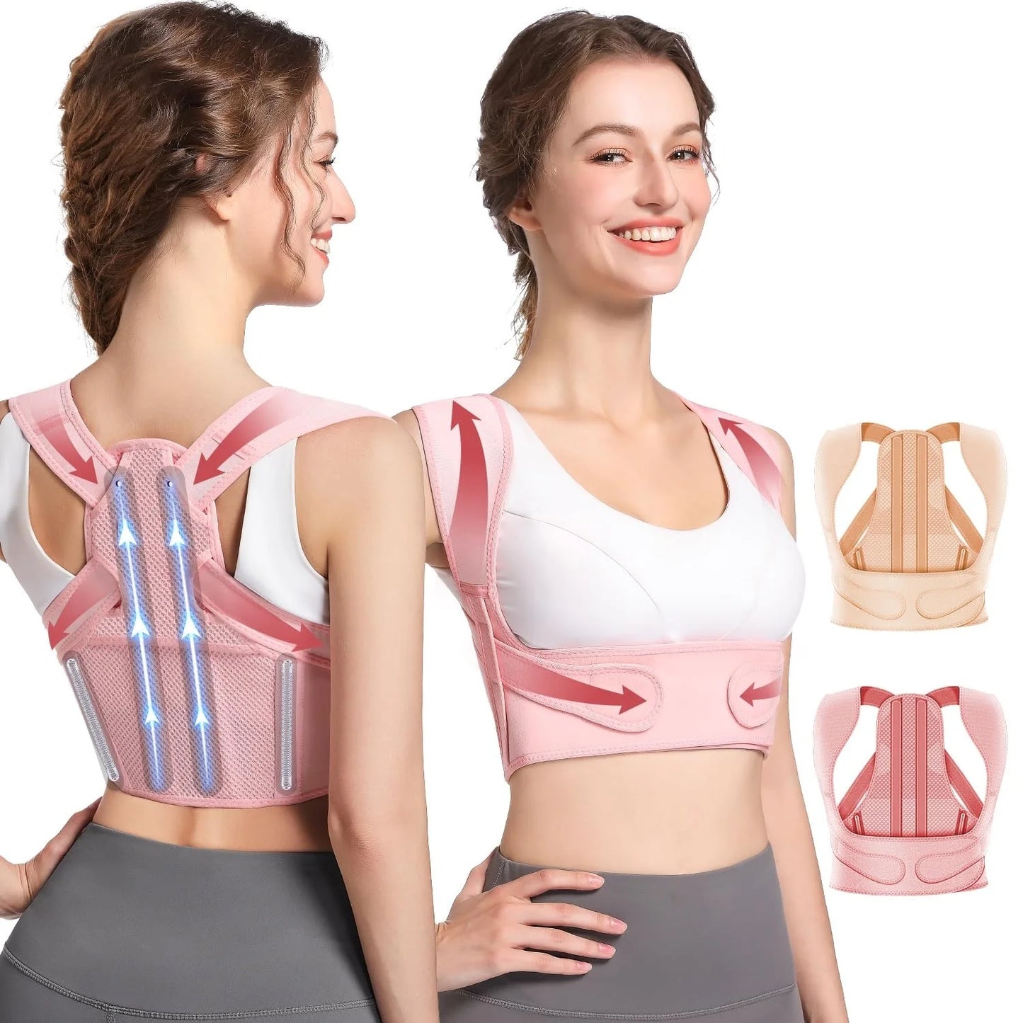 Back Brace Posture Supports for Women and Men, Shoulder Straightener, Adjustable Lightweight Upper Back Brace for Neck Shoulder