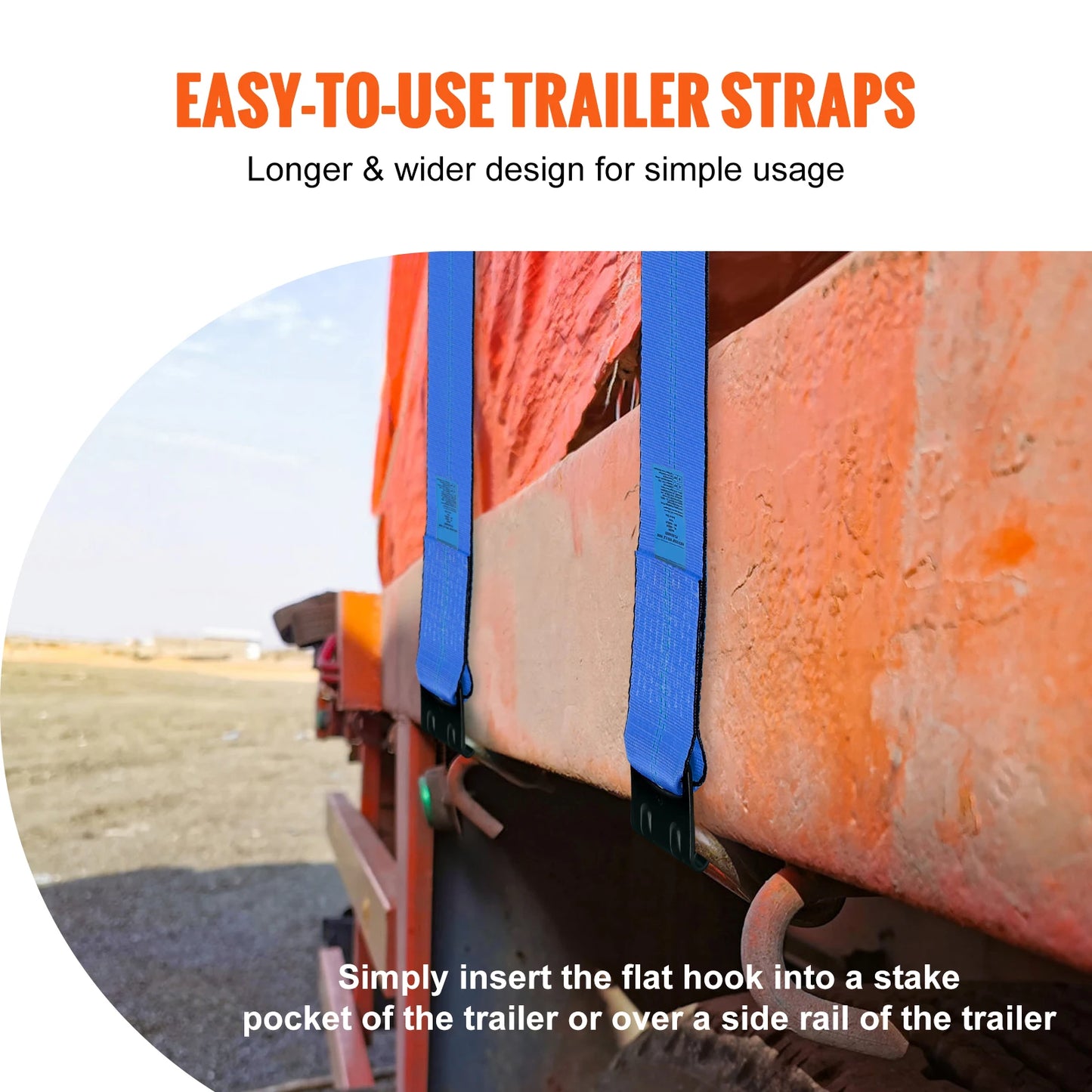 SucceBuy 30/40 ft Winch Truck Straps with Flat Hook Flatbed Tie Downs Cargo Control for Trailers Towing Farms Rescues Tree Saver