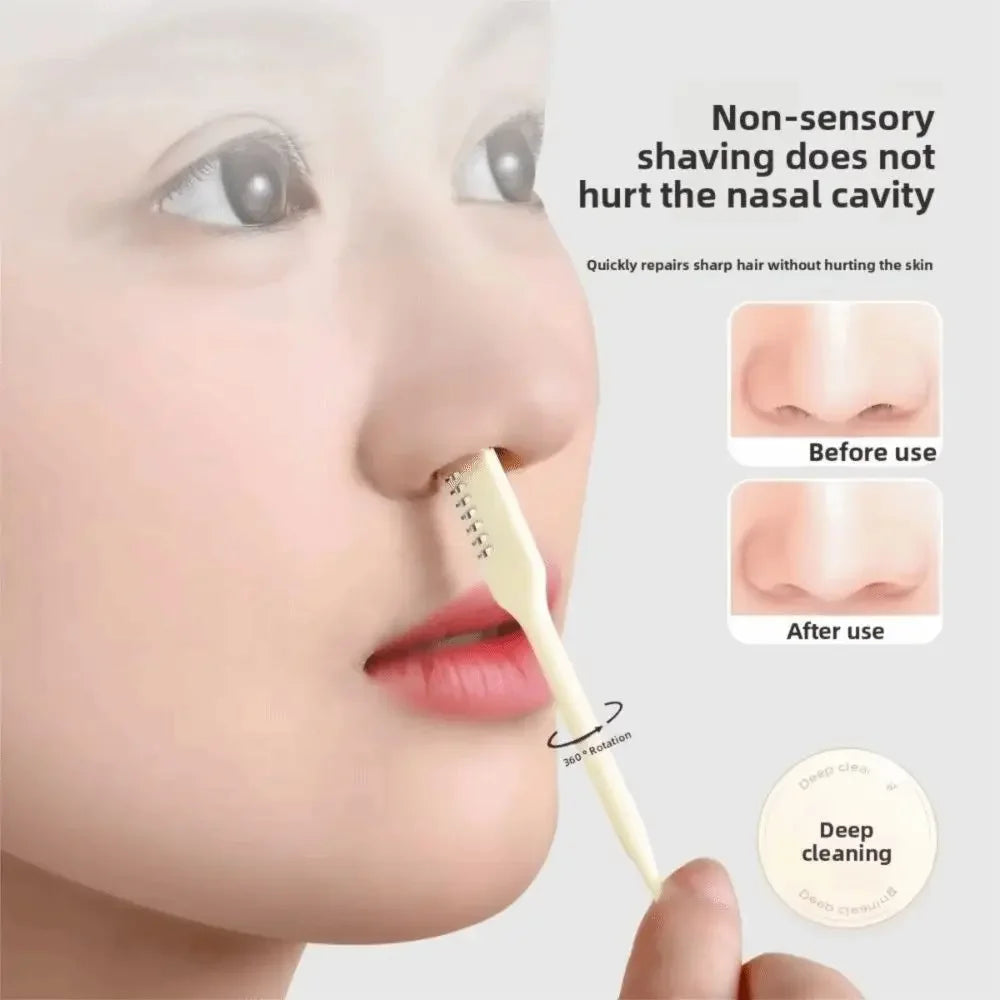 5PCS/10PCS Double Sided Nose Hair Trimmer Portable 360 Degree Nostril Cleaning Trimmer Reusable Nose Hair Scraper Women and Men