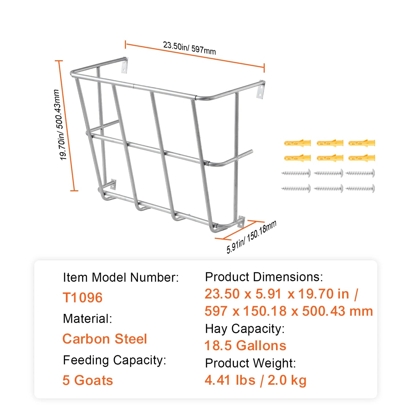 SucceBuy Livestock Hay Feeder Heavy-Duty Steel Goat Hay Rack Multiple Sided Feeding Rack for Sheep Farm Livestock Outdoor Indoor