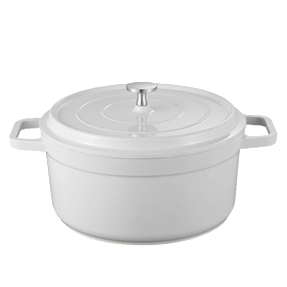 Enameled Cast Aluminum Dutch Oven with Lid Non-Stick Heavy Duty Stock Pot Home Kitchen Enamel Stock Pot Multifunctional Cookware