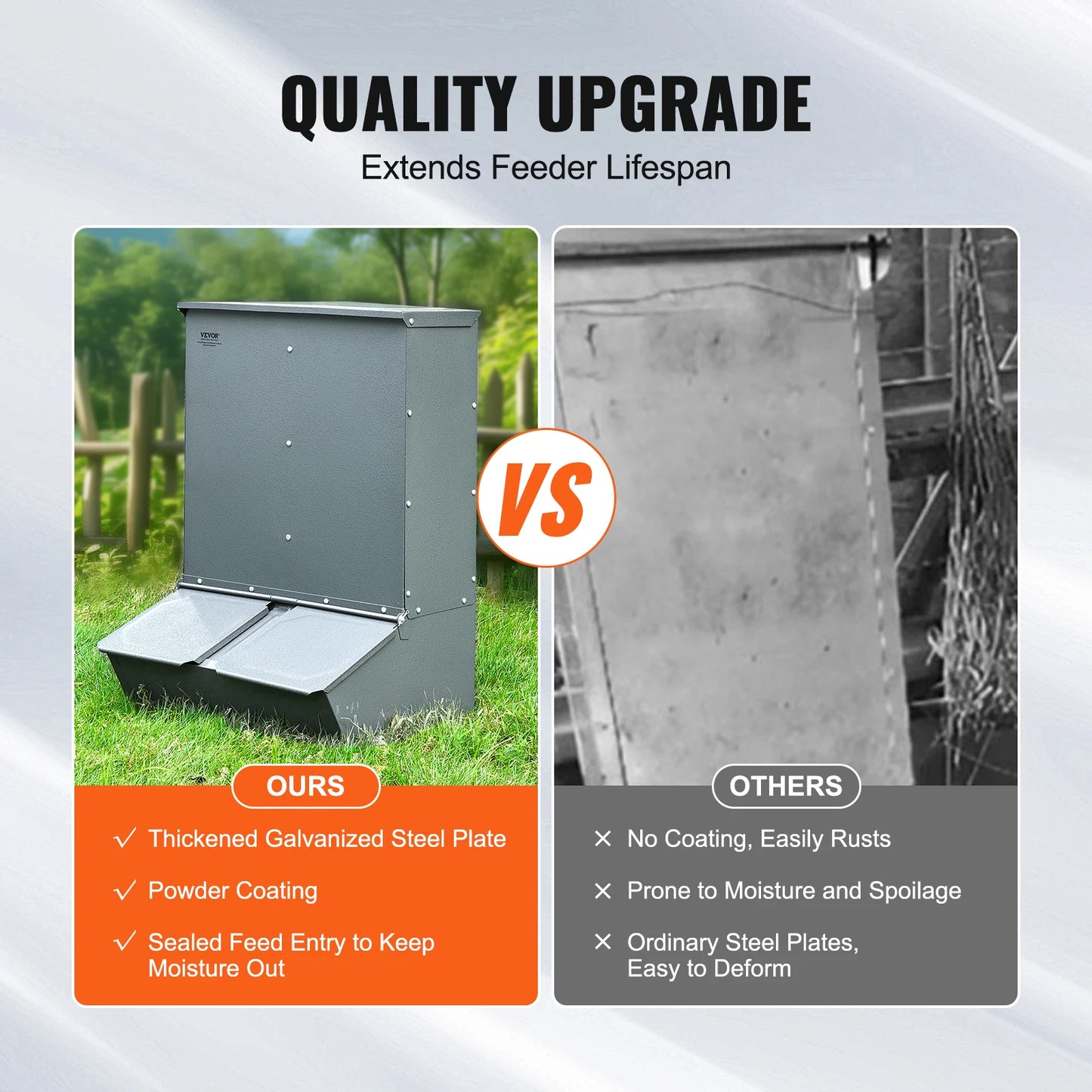 SucceBuy  Hog Feeder Heavy Duty Steel Piglets Feeder Multipurpose Trough Creep Feeder Farm Accessory Outdoor Livestock Feeder