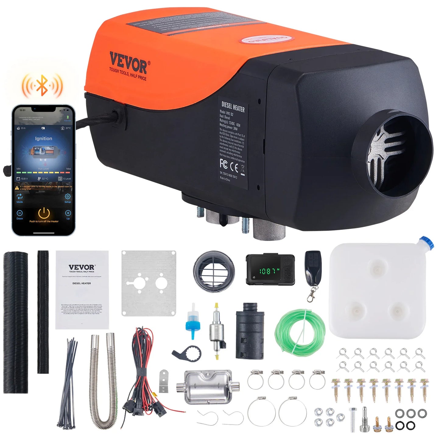 SucceBuy 2/5/8KW Car Heater Diesel Air Heater 12V With Low Noise Remote Control Truck Boat Bus Trailer Air Diesel Parking Heater