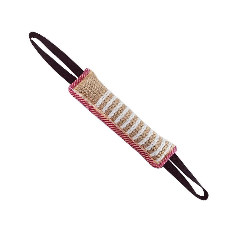 Tug Toy for Dogs Jute with 2 Strong Handles Lasting Training Equipment Puppy To Medium Dog Interactive Toys of War Pull Pet
