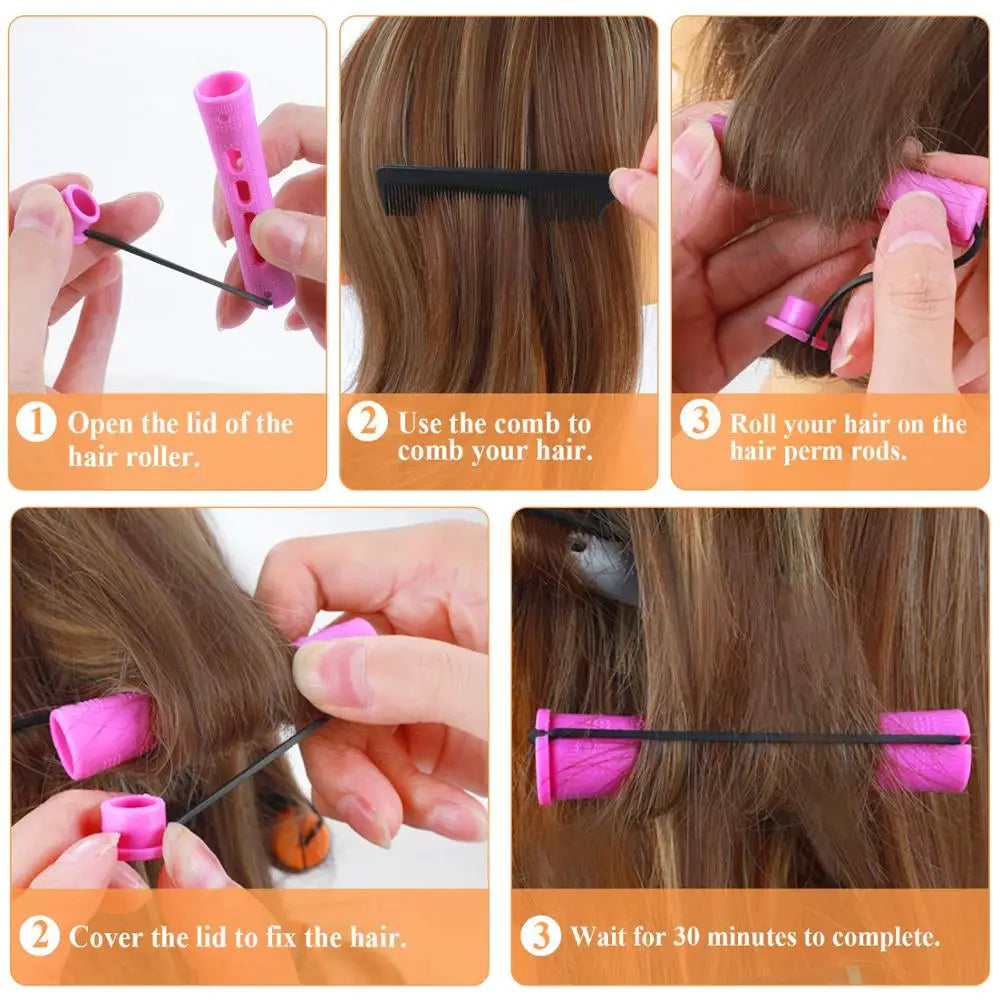 20 Pieces of Perm Curling Rods 5 Sizes of Curling Irons Plastic Cold Wave Rods Perming Rods Curling Irons Hair Styling Tools