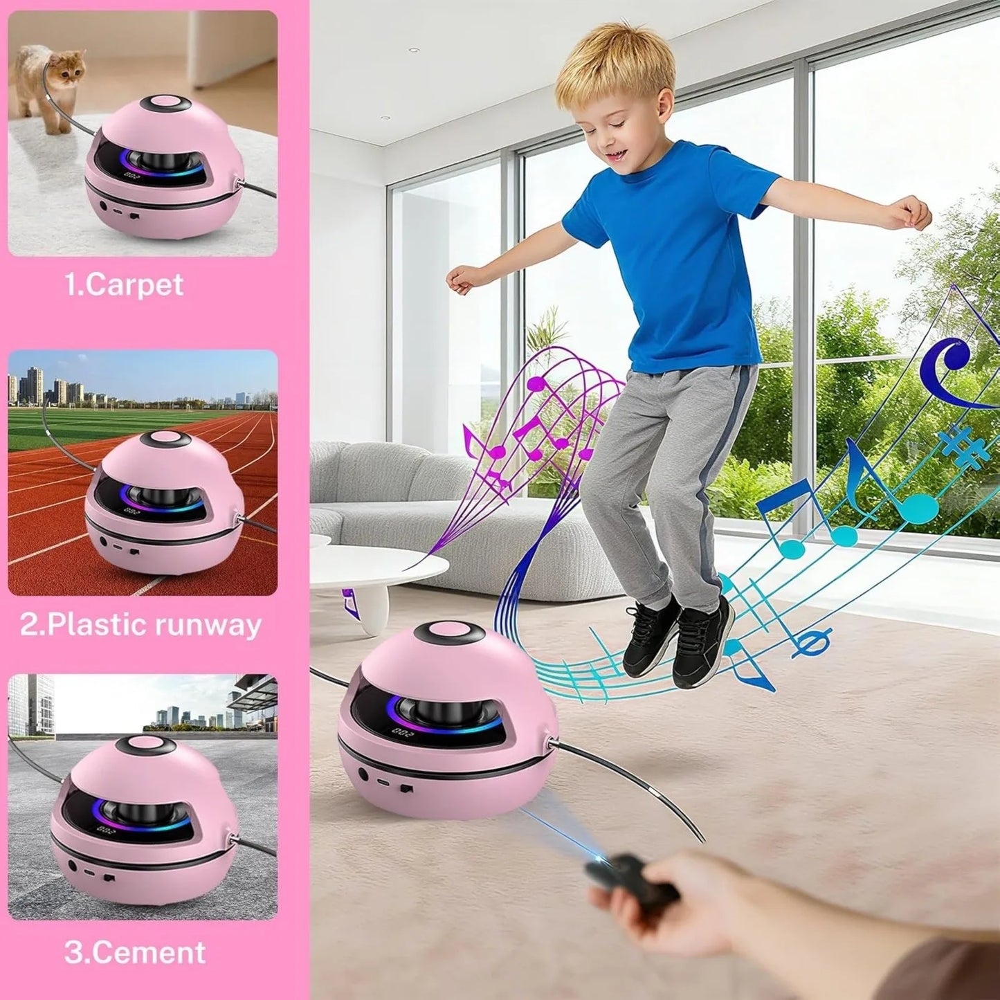 Automatic Music Jump Rope Skipping Machine Counter Electric LED Exercising Smart