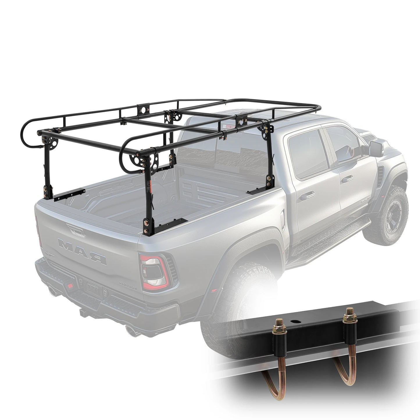 SucceBuy Truck Ladder Rack 1000LBS / 454 KG Strong Capacity Truck Racks for Long or Heavy Cargo 43.3-63 inch for Kayak  Ladder