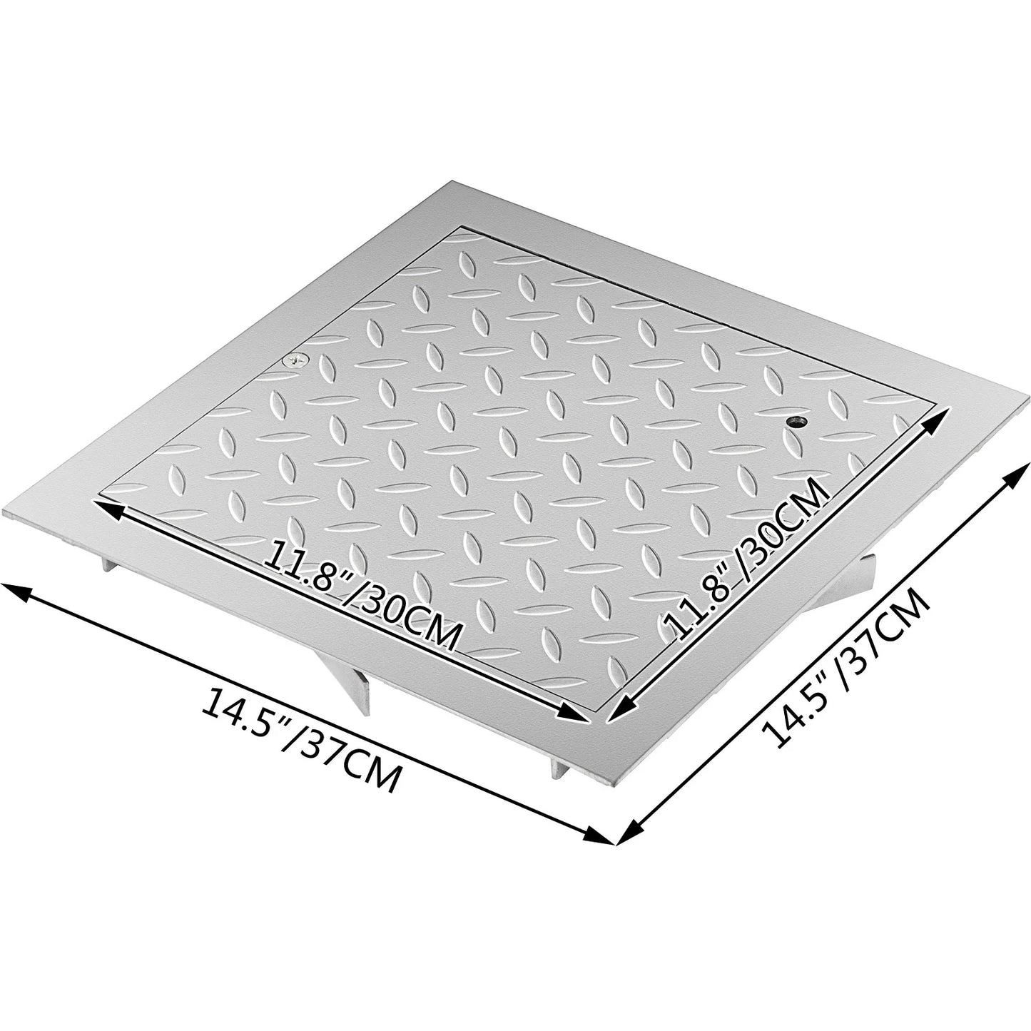 Succebuy 23.6" Recessed Manhole Cover ,Galvanized Steel Drain Cover ,Sealed Square Steel Man Hole Lid Inspection Access for Boat
