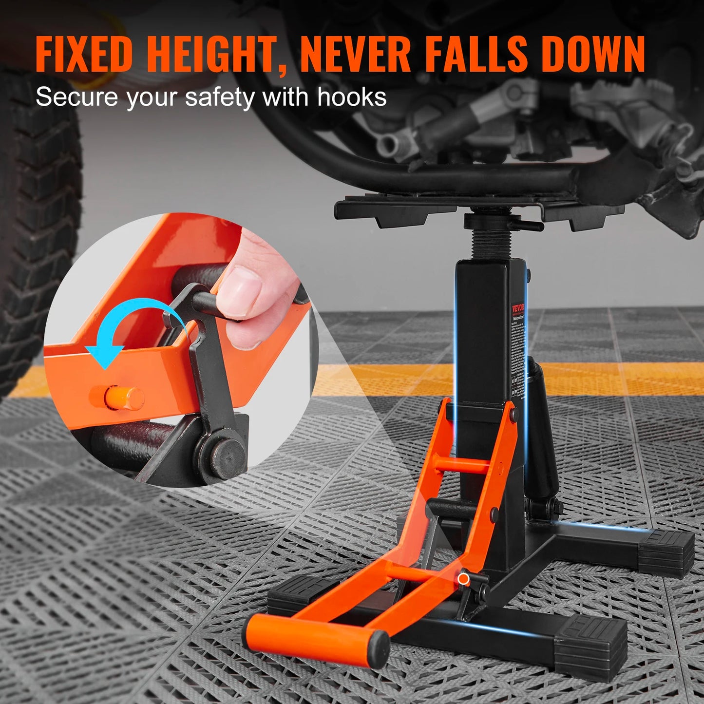 SucceBuy Motorcycle Jack Lift Stand 440 lbs Dirt Bike Lift Stand Hydraulic Lift Operation Adjustable Height Hoist Table