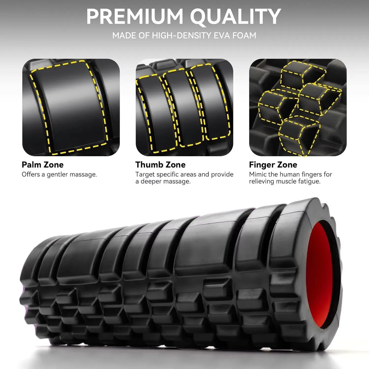 Foam Roller Yoga Column Fitness Yoga EVA Foam Roller Yoga Stick Deep Tissue Massage Roller, Suitable for Back/Waist/Leg Muscle