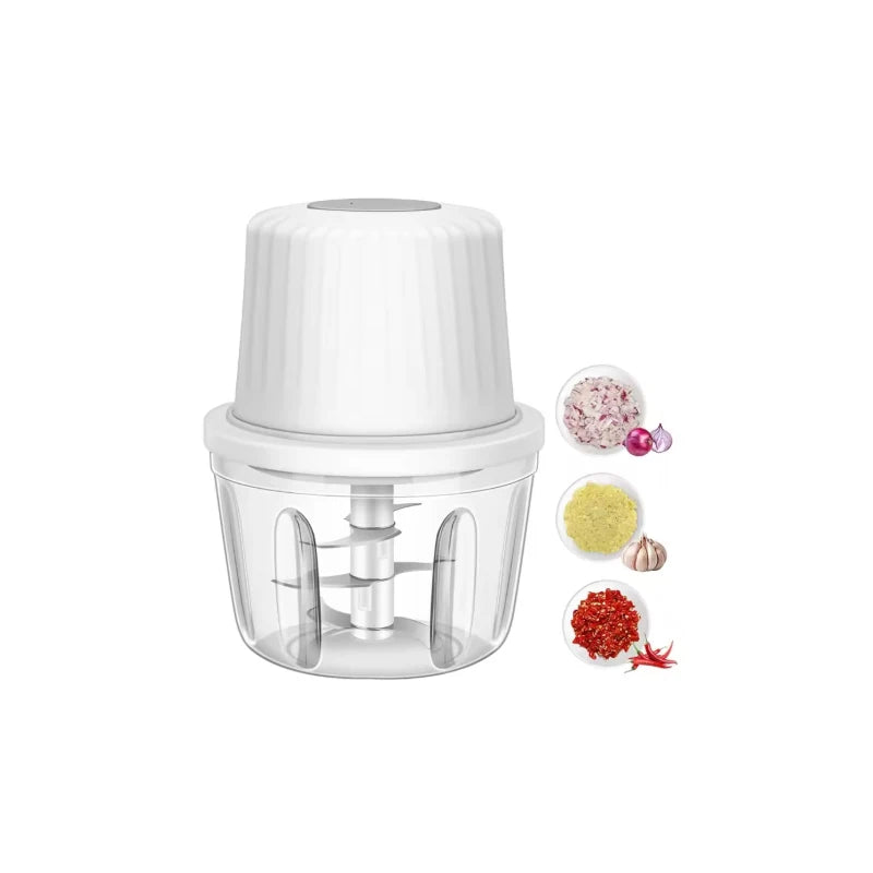 Portable Electric Garlic Mincer 400ML with 6 Blades - USB Charging Mini Vegetable Chopper for Home Cooking & Picnics