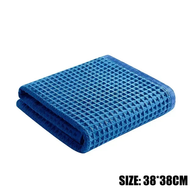 Car Wash Towel Glass Cleaning Water Drying Microfiber Window Clean Wipe Auto Detailing Waffle Weave for Kitchen Bath Home Office