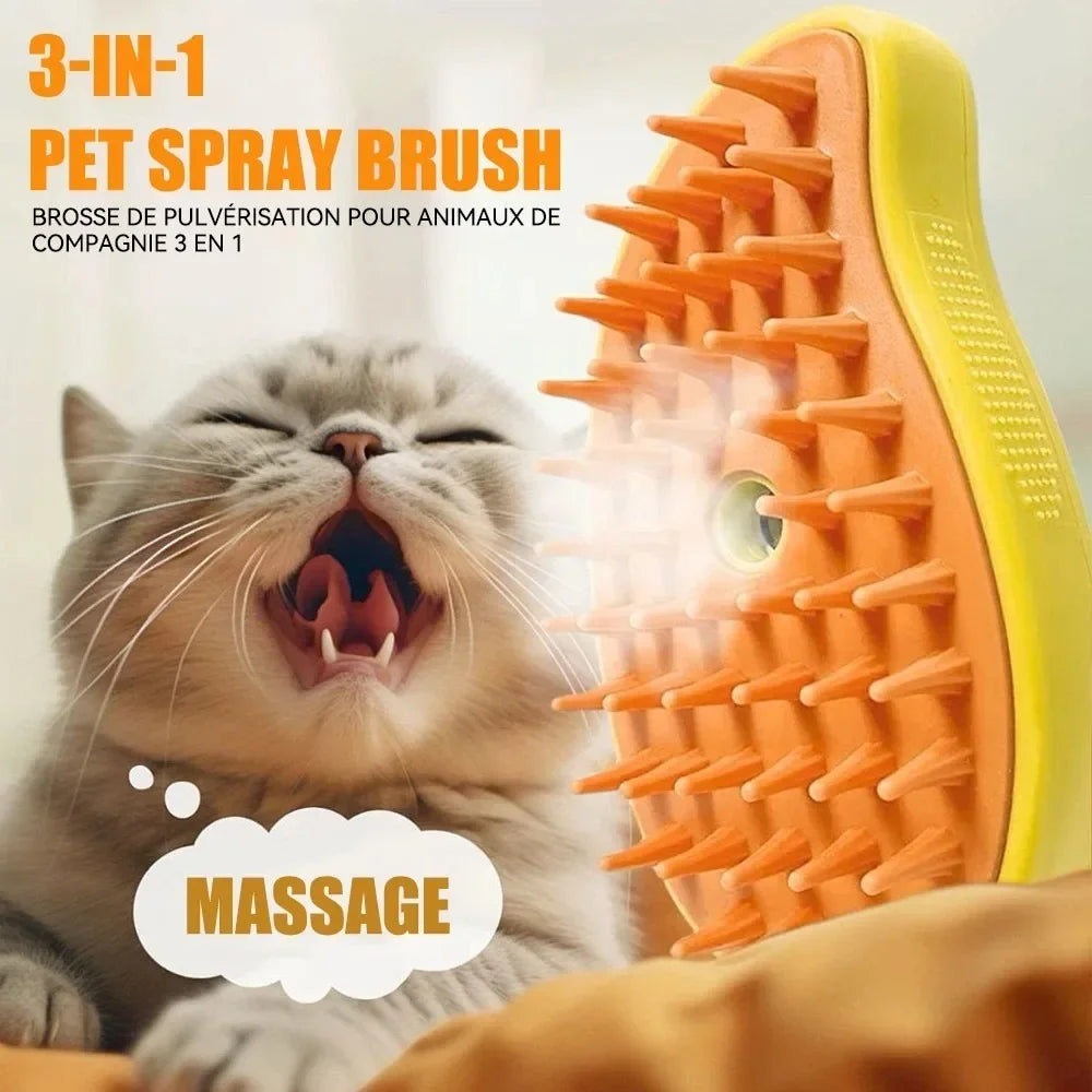 3 in 1 Cat Dog Steamy Brush Steam Brush Electric Sprayer for Massage Pet Grooming Tool Shedding Electric Sprays Massage Combs
