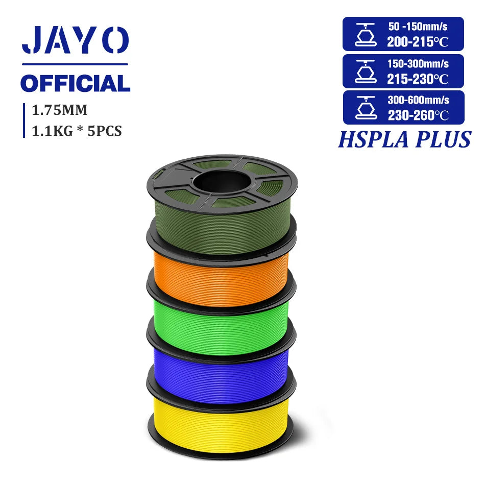 JAYOPLA Plus  Filament 600mm/s 1.75mm High Speed  PLA+ 3D Printer Filament High Flow 3D Printing Mateials Fit Most 3D Printers
