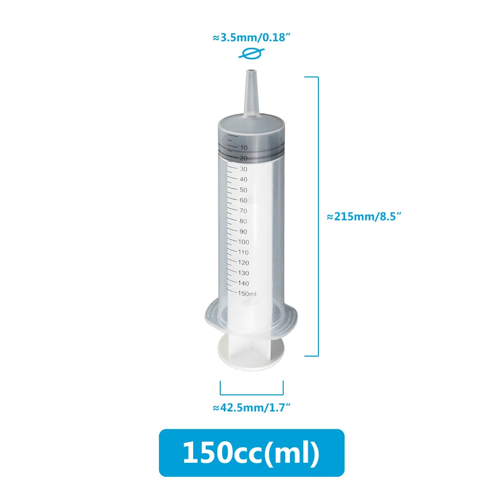 Large Capacity Syringe 50ml 100ml 150ml 200ml 250ml 350ml 550ml Plastic Injector Pump Oil Glue Fluid Reusable 100cm Hose Syringe