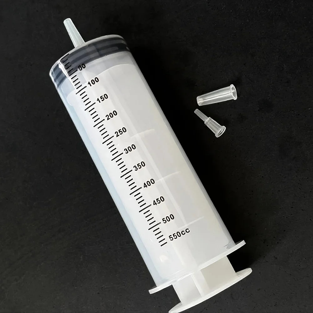 Set of 3Pcs Plastic Syringes, Capacity 1000ml 550ml 350ml 200ml 100ml 60ml 20ml 10ml, Suitable for Laboratory Dispensing Cartri