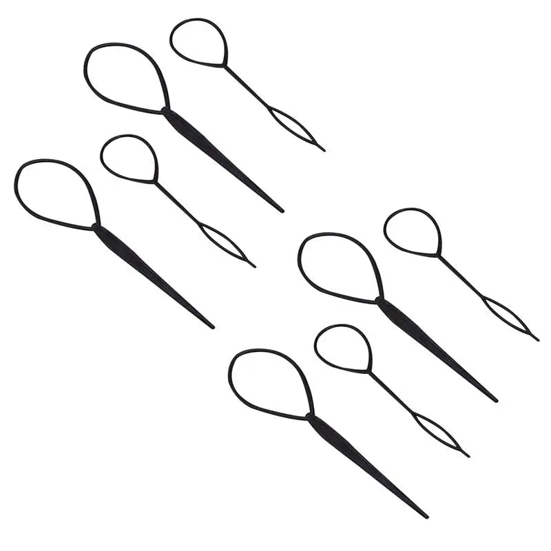 2pcs Plastic Crochet Braids Pull Hair Needle Ponytail Pigtails Updo Hairstyle Tail Hair Braid Ponytail Hairdressing Tools
