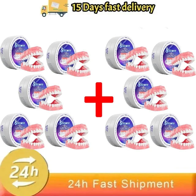Silicone Denture Set Fit Temporary Orthodontic Teeth 2026 Fake Tooth Oral Hygiene Care Whitening Dentures Simulation Braces