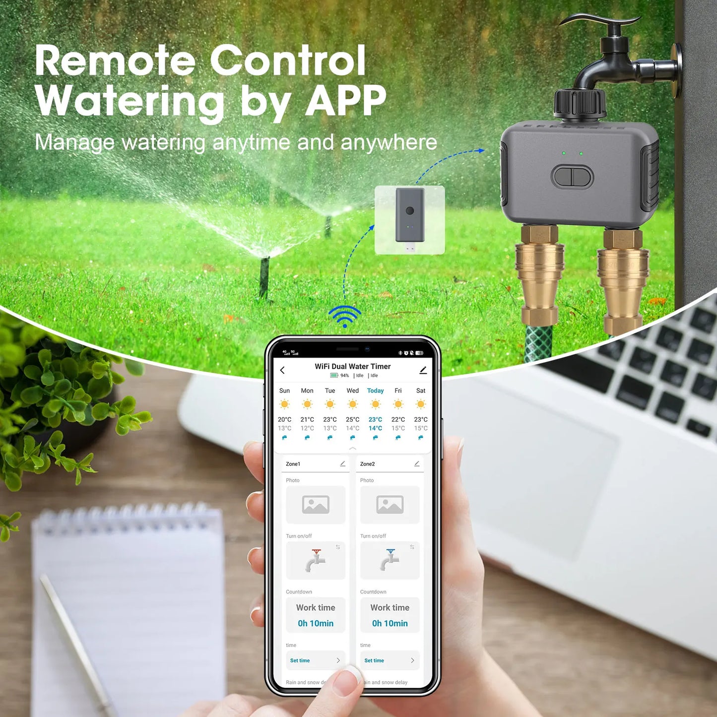 Insoma Zigbee Automatic Water Timer Wifi Garden Irrigation Watering System Independent Control Sprinkler Programmer Tools IPX5