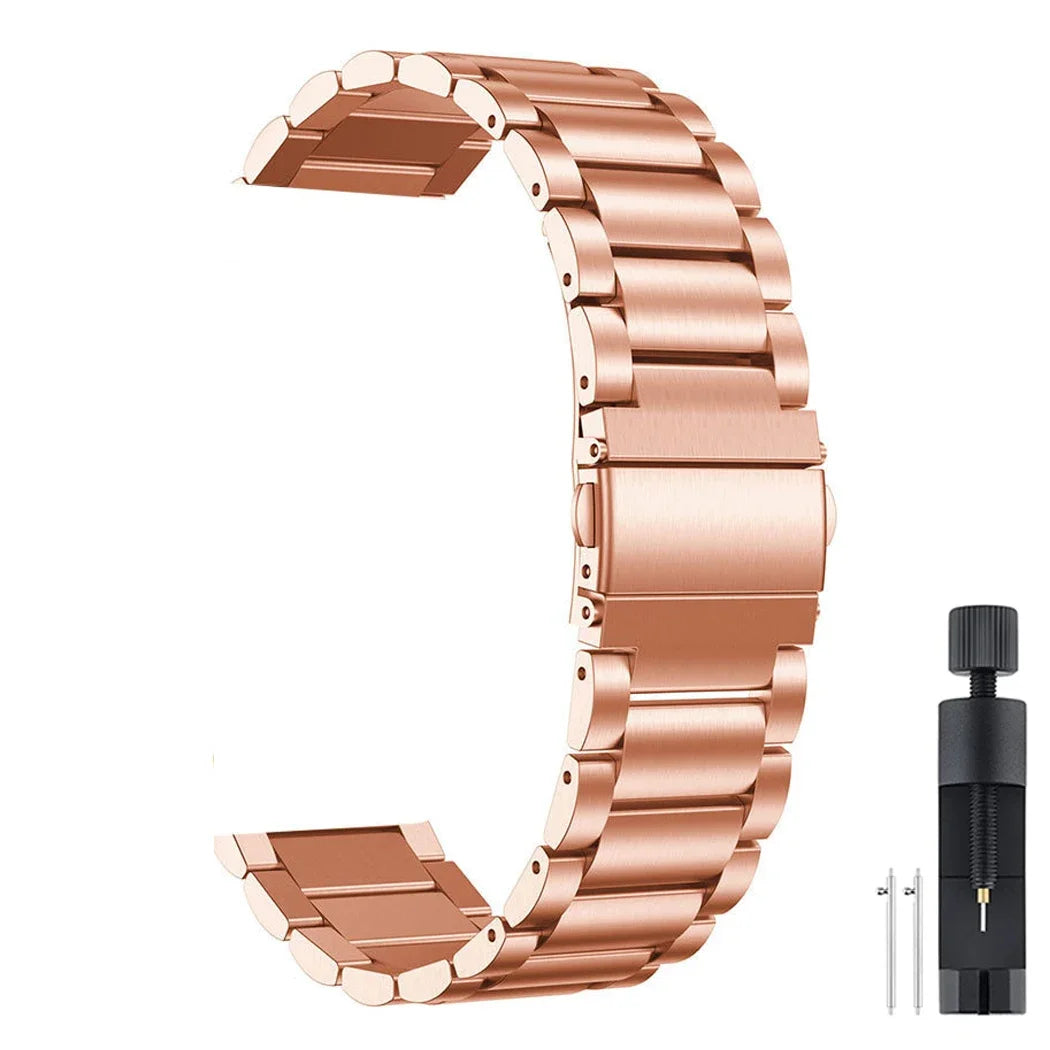 22mm 20mm Stainless Steel Band For Amazfit GTR 47mm 42mm Pace Stratos 2 3 Bip 3 5 6 Bracelet Strap For Amazfit GTR4 3 2/Active 2