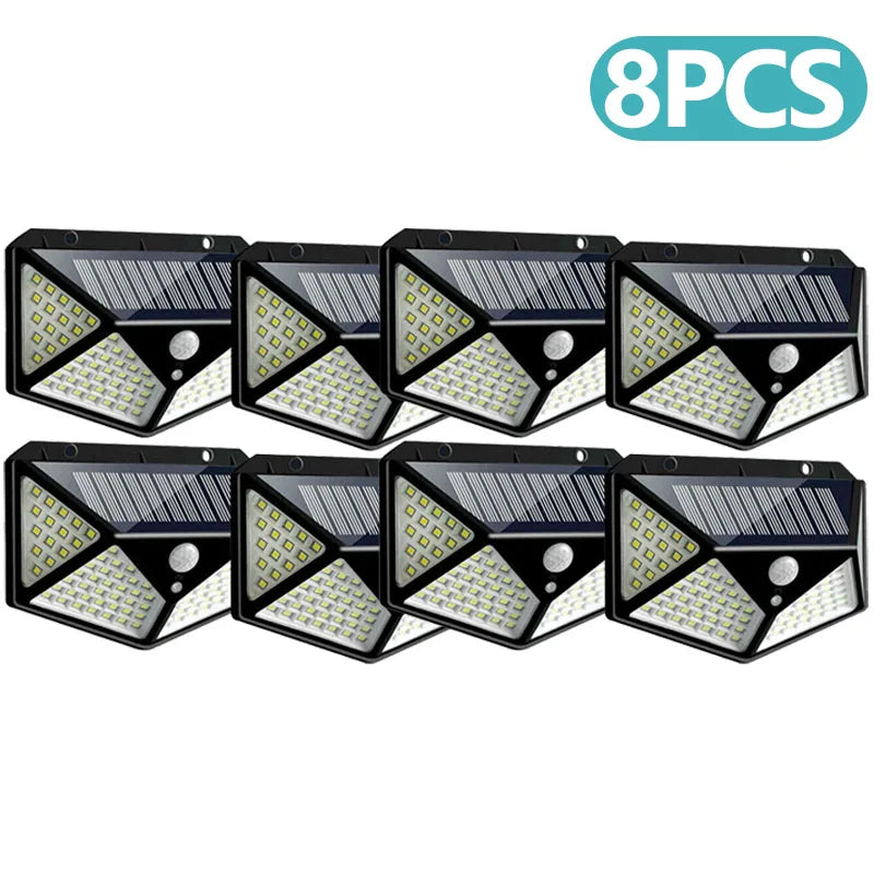 2-12pcs 100 LED Solar Power Motion Sensor Light Outdoor Security Garden Waterproof