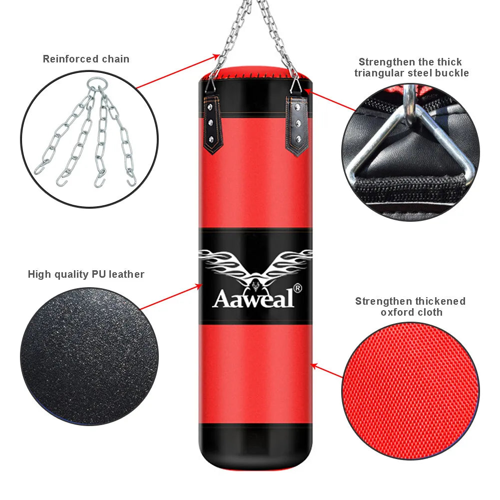 Punch Bag Boxing Set 100cm Heavy MMA Punching Kicking Home Gym Exercise Bag AU