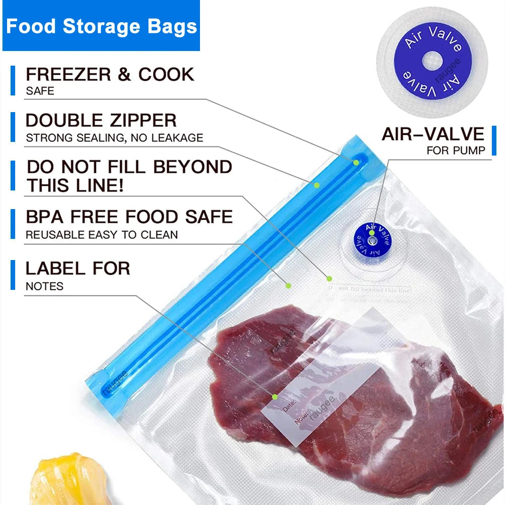 Food Vacuum Bags Reusable Vacuum Bags Small Large Size Vacuum Sealed Food Bags Food Storage Bag 10Pcs Vacuum Packaging Bags