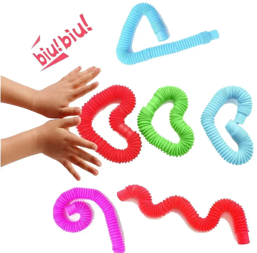 10/20/50PCS Rainbow Pop Tube Pack Telescopic Tube Stress Relief Sensory Toy for Children Adults Learning Toys Brinquedos