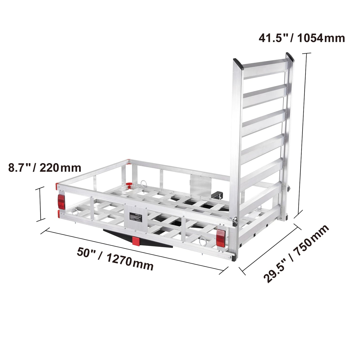 SucceBuy 47/53/60 in Hitch Cargo Carrier 400/500lb Capacity Trailer Hitch Mount Aluminum Cargo Basket for Truck Pickup Camping
