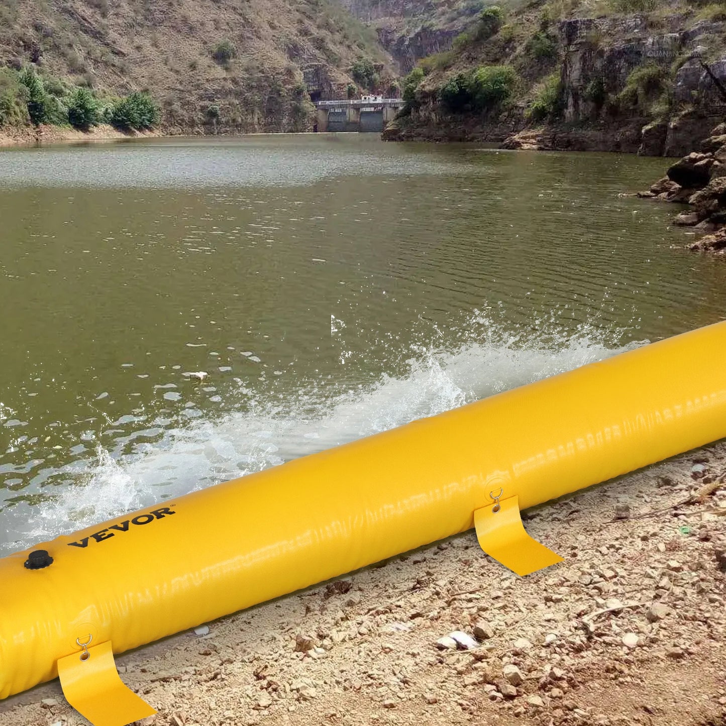 SucceBuy Flood Barrier Reusable PVCYellow Water Soft Folding Diversion Tubes Bags Lightweight Hydro Excellent Waterproof Barrier