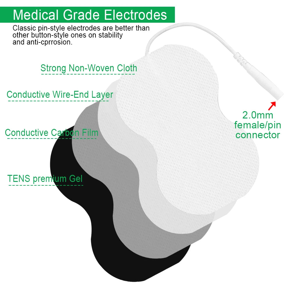 10/20pcs Tens Muscle Electrostimulator Patches EMS Body Massager Low  Frequency Therapy Pads Physiotherapy Electrodes