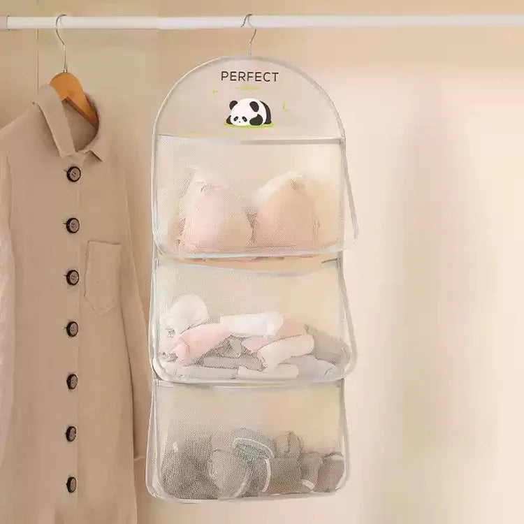 Multifunctional Cloth Hanging Net Pocket Portable Multi-layer Storage Bag Clothesable Organizer Bag Lingerie Storage Hanging Bag