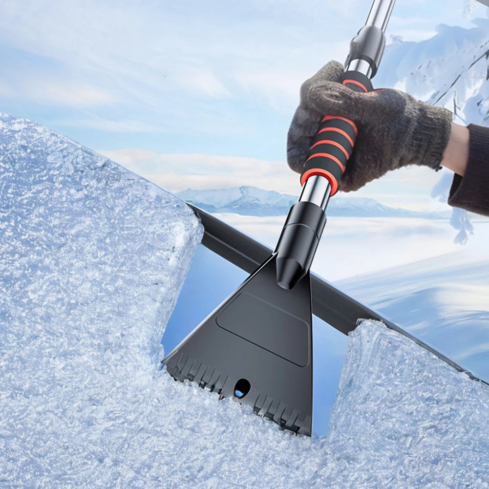 NEW 2 In 1 Extendable Car Snow Shovel Ice Scraper Ergonomic Handle Front Windshield Ice Scraping Defrost Broom Auto Cleaner Tool