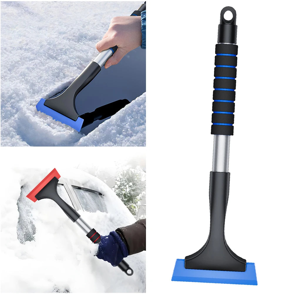 Extendable Ice Scraper with Sponge Handle Auto Ice Remover Ergonomic Car Defrosting Snow Removal Tool for Window Frosting
