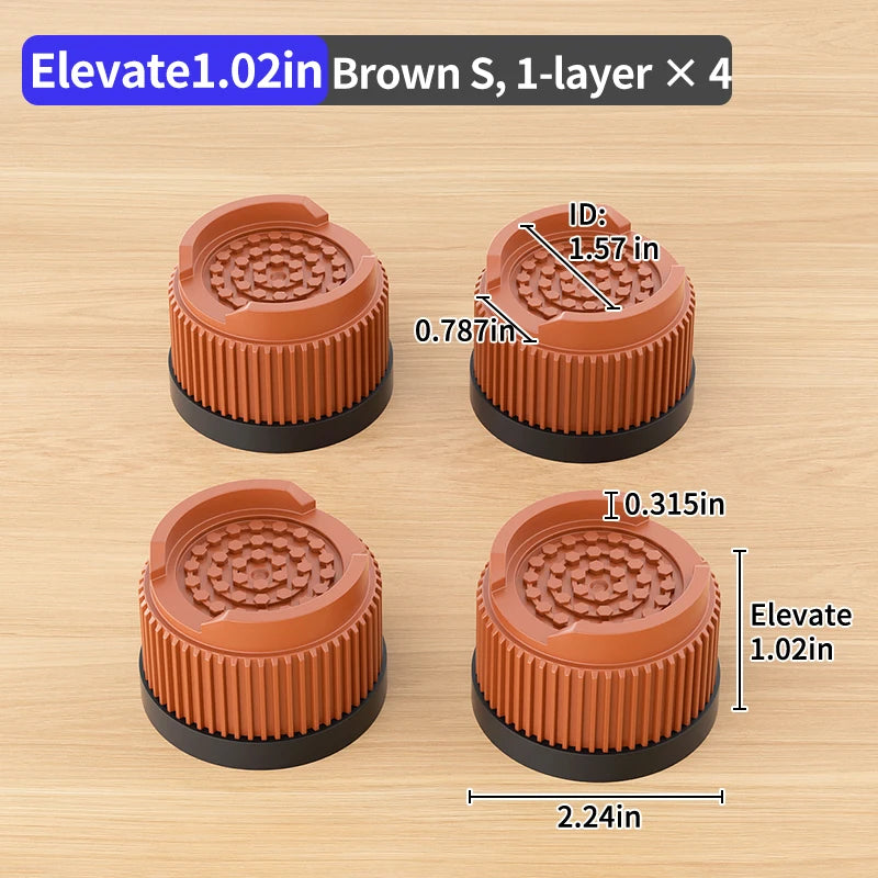Multi-Purpose Round Furniture Risers | Non-Slip, Quiet & Moisture-Proof Height Extenders for Beds, Sofas, Tables