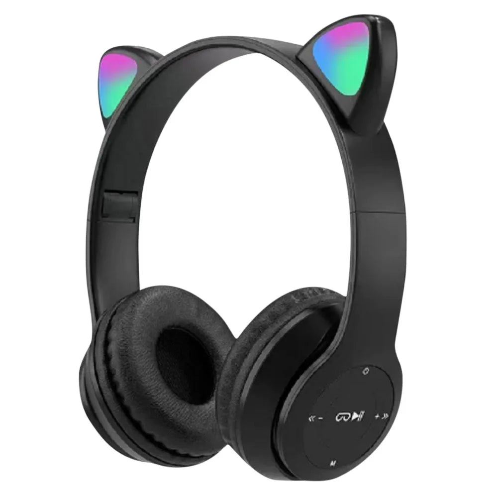 Wireless Bluetoot 5.0 Headphones Cat Ear Gaming Headset Glow Light Helmets Cute Sports Music Headsets For Children Girl Gifts
