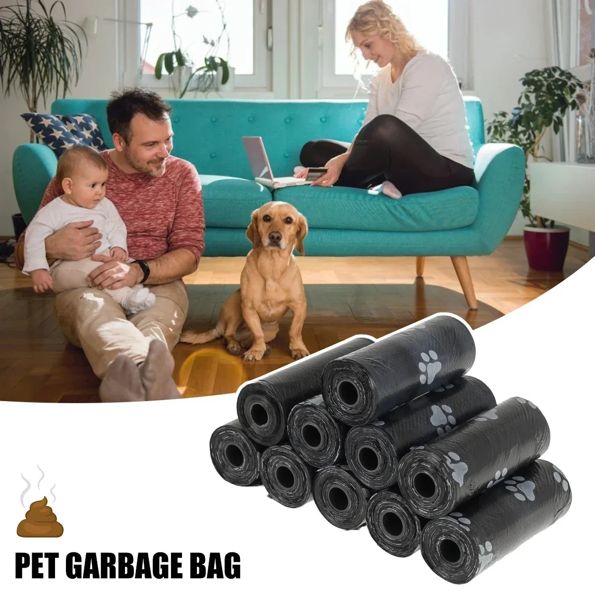 Pet Dog Poop Bags Dispenser Collector Garbage Bag Puppy Cat Pooper Scooper Bag Small Rolls Outdoor Clean Pets Supplies